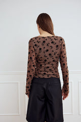 Noella Lucille Top - Clarity Morel Print