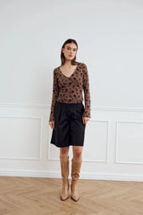 Noella Lucille Top - Clarity Morel Print