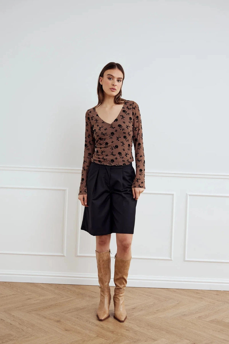 Noella Lucille Top - Clarity Morel Print