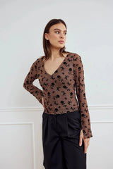 Noella Lucille Top - Clarity Morel Print