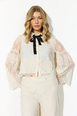 Hunkøn Lulu Lace Shirt - Cream Lace