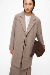 Vila Claudia Button Coat - Falcon