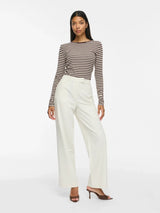 Vila Avera O-Neck L/S Top - Coffee Bean