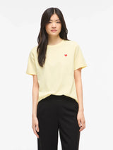 Vila Vora S/S Heart Emb T-shirt -  Pastel Yellow