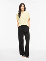 Vila Vora S/S Heart Emb T-shirt -  Pastel Yellow