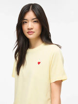 Vila Vora S/S Heart Emb T-shirt -  Pastel Yellow