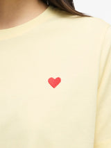 Vila Vora S/S Heart Emb T-shirt -  Pastel Yellow
