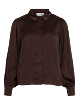 Vila Enna Ravenna L/S Balloon Shirt - Coffee Bean