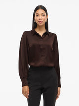 Vila Enna Ravenna L/S Balloon Shirt - Coffee Bean