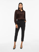 Vila Enna Ravenna L/S Balloon Shirt - Coffee Bean