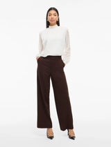 Vila Varone HW Wide Pant - Coffee Bean
