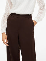 Vila Varone HW Wide Pant - Coffee Bean