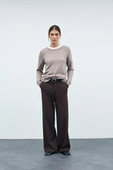 Vila Varone HW Wide Pant - Coffee Bean