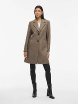 Vila Claudia Button Coat - Falcon