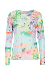 Hunkøn Marina Mesh Blouse - Ocean Life Art Print