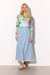 Hunkøn Marina Mesh Blouse - Ocean Life Art Print