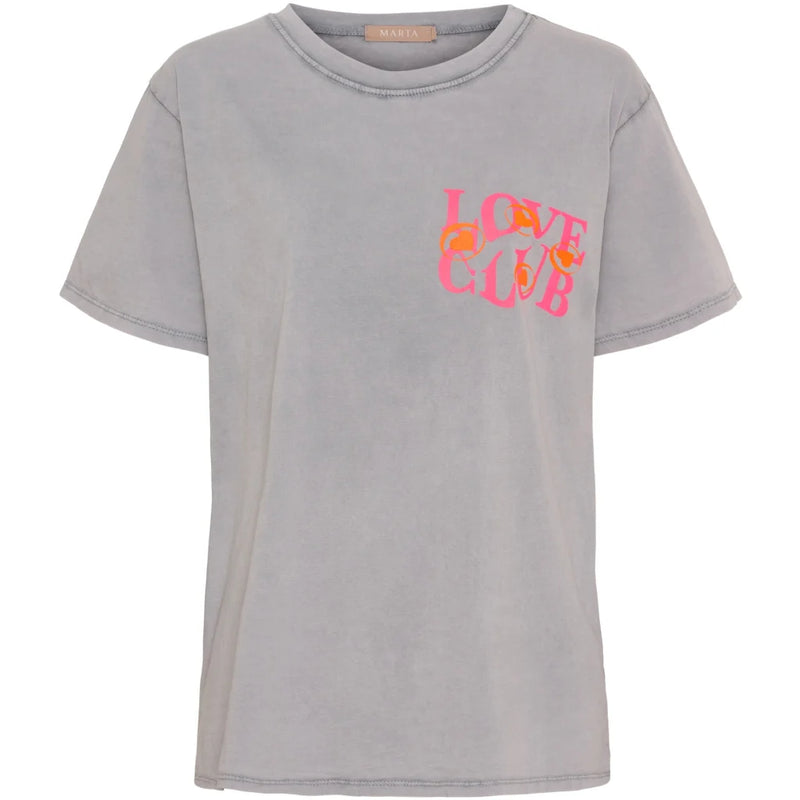 Marta Inge Tee 0532 - Grigio Medio/ Pink Fluo