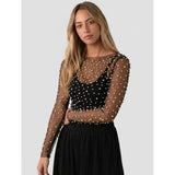 Tim & Simonsen Mesh Pearl Blouse - Black