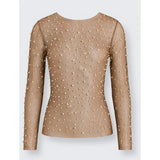 Tim & Simonsen Mesh Pearl Blouse - Brown