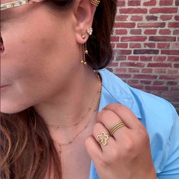 Wolff Jewelry Mini Shine Heart Earstud - 18 karat guldbelagt