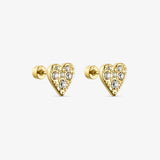 Wolff Jewelry Mini Shine Heart Earstud - 18 karat guldbelagt