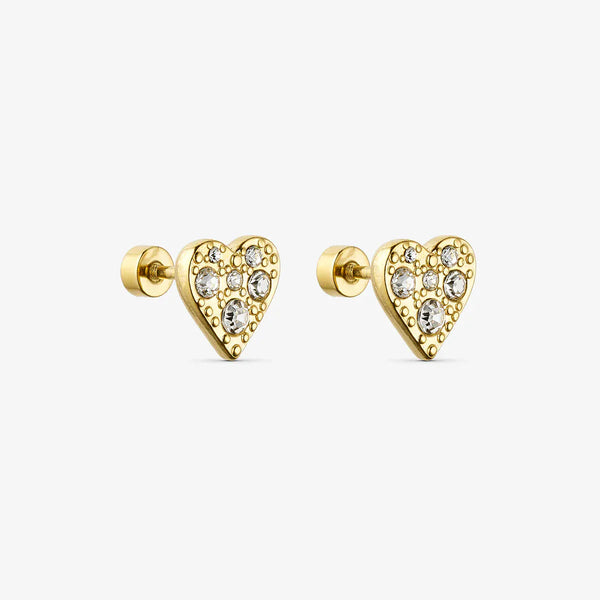 Wolff Jewelry Mini Shine Heart Earstud - 18 karat guldbelagt