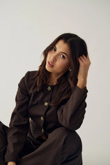 Noella N-Kasaundra LS Blazer - Chocolate