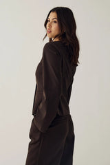 Noella N-Kasaundra LS Blazer - Chocolate