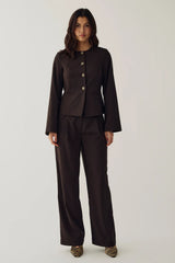 Noella N-Kasaundra LS Blazer - Chocolate