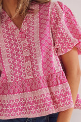 Noella Lorraine Blouse - Pink Sugar Combo