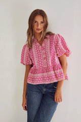 Noella Lorraine Blouse - Pink Sugar Combo