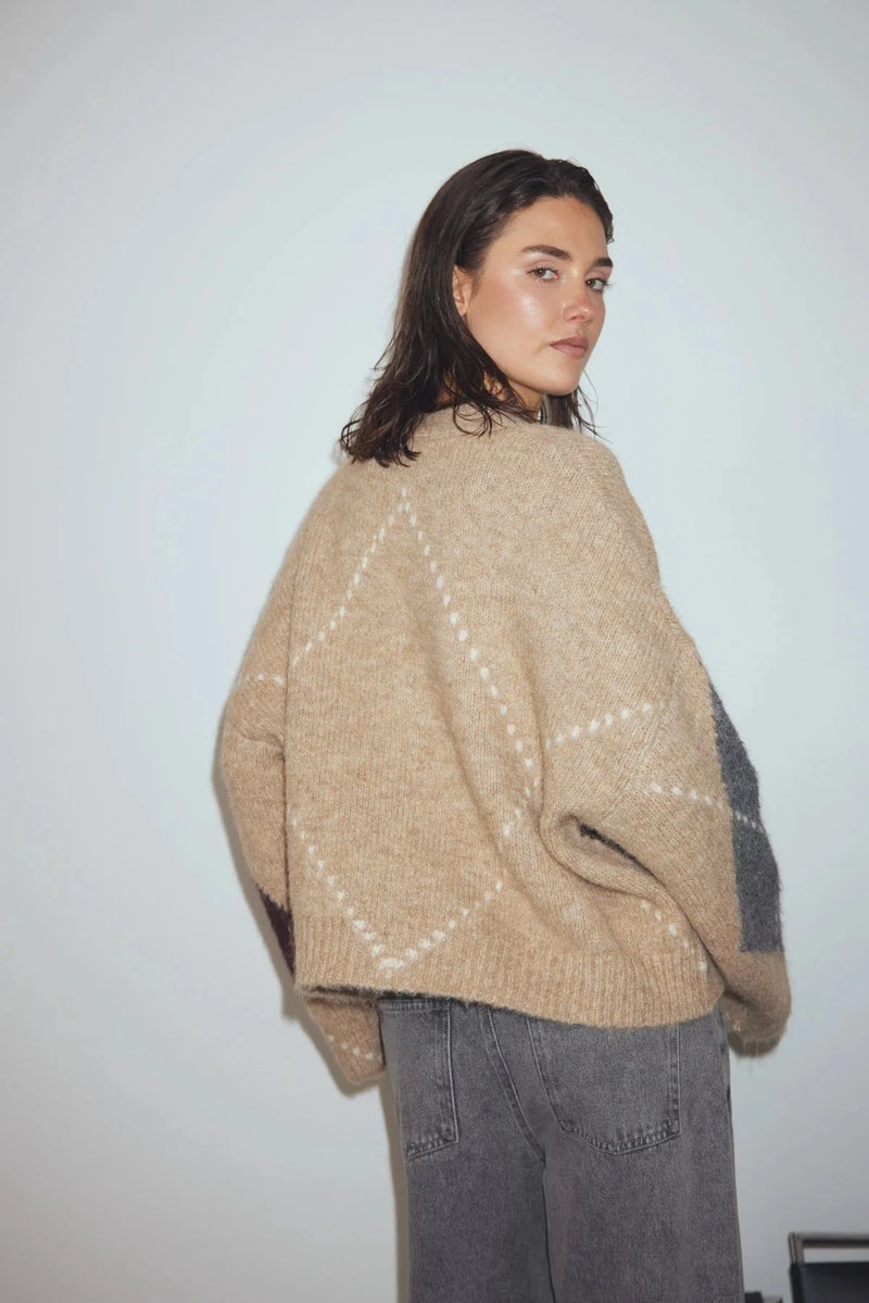 Noella N-Laiana Knit Cardigan - Sand Malange