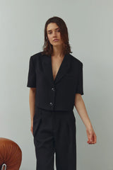 Noella Leanne Crop Blazer - Black