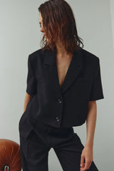 Noella Leanne Crop Blazer - Black