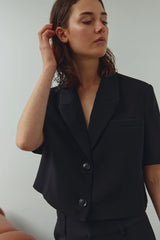 Noella Leanne Crop Blazer - Black