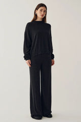 Noella Melodee Knit Pants - Dark Grey Melange