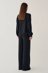 Noella Melodee Knit Pants - Dark Grey Melange