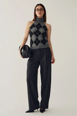 Noella N-Lajoianna Knit Top - Black Grey Mix