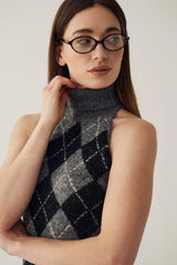 Noella N-Lajoianna Knit Top - Black Grey Mix