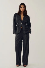 Noella Marice Blazer - Grey Herringbone