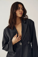 Noella Marice Blazer - Grey Herringbone