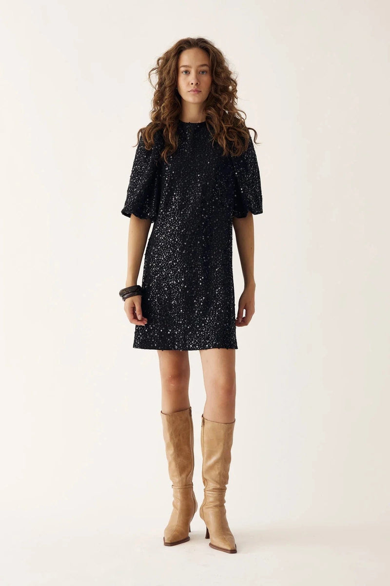 Noella Pastis Short Dress - Black