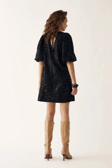 Noella Pastis Short Dress - Black