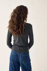 Noella Lidie LS Top - Dark Grey Melange