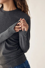 Noella Lidie LS Top - Dark Grey Melange