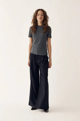 Noella Lidie SS Top - Dark Grey Melange