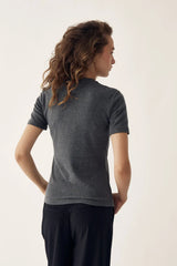 Noella Lidie SS Top - Dark Grey Melange