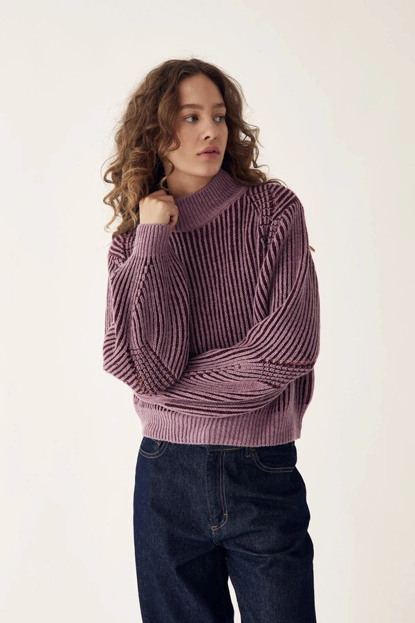 Noella Lassoe Knit - Burgundy Rose