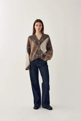 Noella N-Laiana Knit Cardigan - Ash Brown Mix