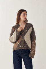 Noella N-Laiana Knit Cardigan - Ash Brown Mix
